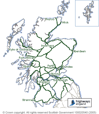 Regional map of Scotland.