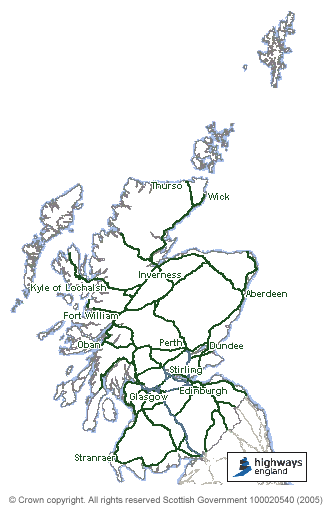 Regional map of Scotland.