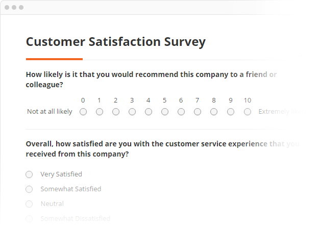 customer satisfaction example survey
