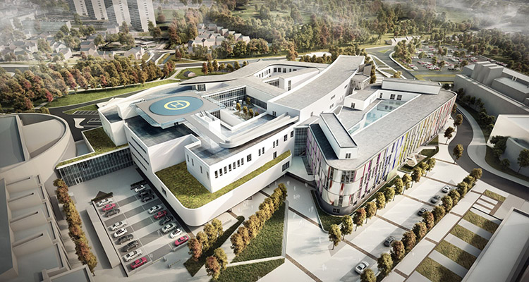 Artist's impression of Royal Hospital for Sick Children/Dept. of Clinical Neurosciences in Edinburgh