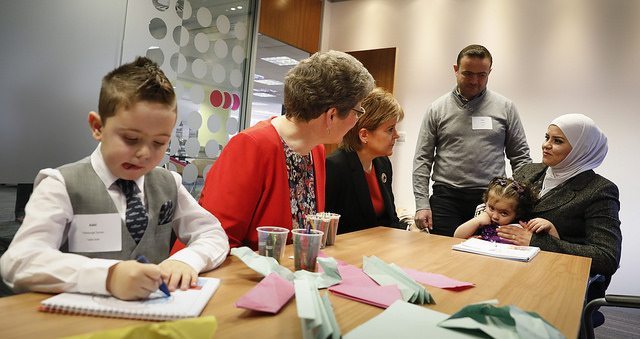 FM celebrates the 2000th Syrian refugee arriving in Scotland