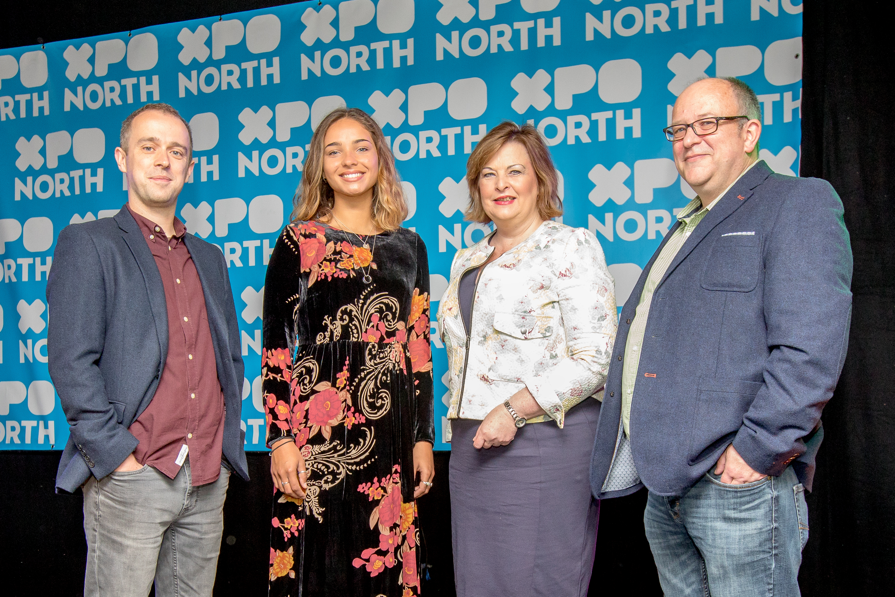 Culture Secretary, Fiona Hyslop and Tamzene with two others marking the launch of Belladrum records