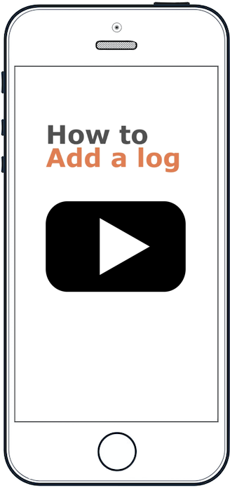 An image of a smartphone showing the words "Add a log"