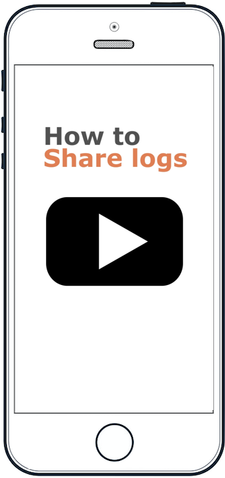 An image of a smartphone showing the words how to share a log