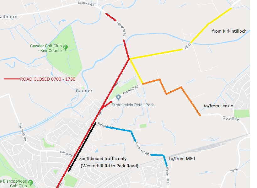 Road Closures HMP Low Moss Road Closures HMP Low Moss